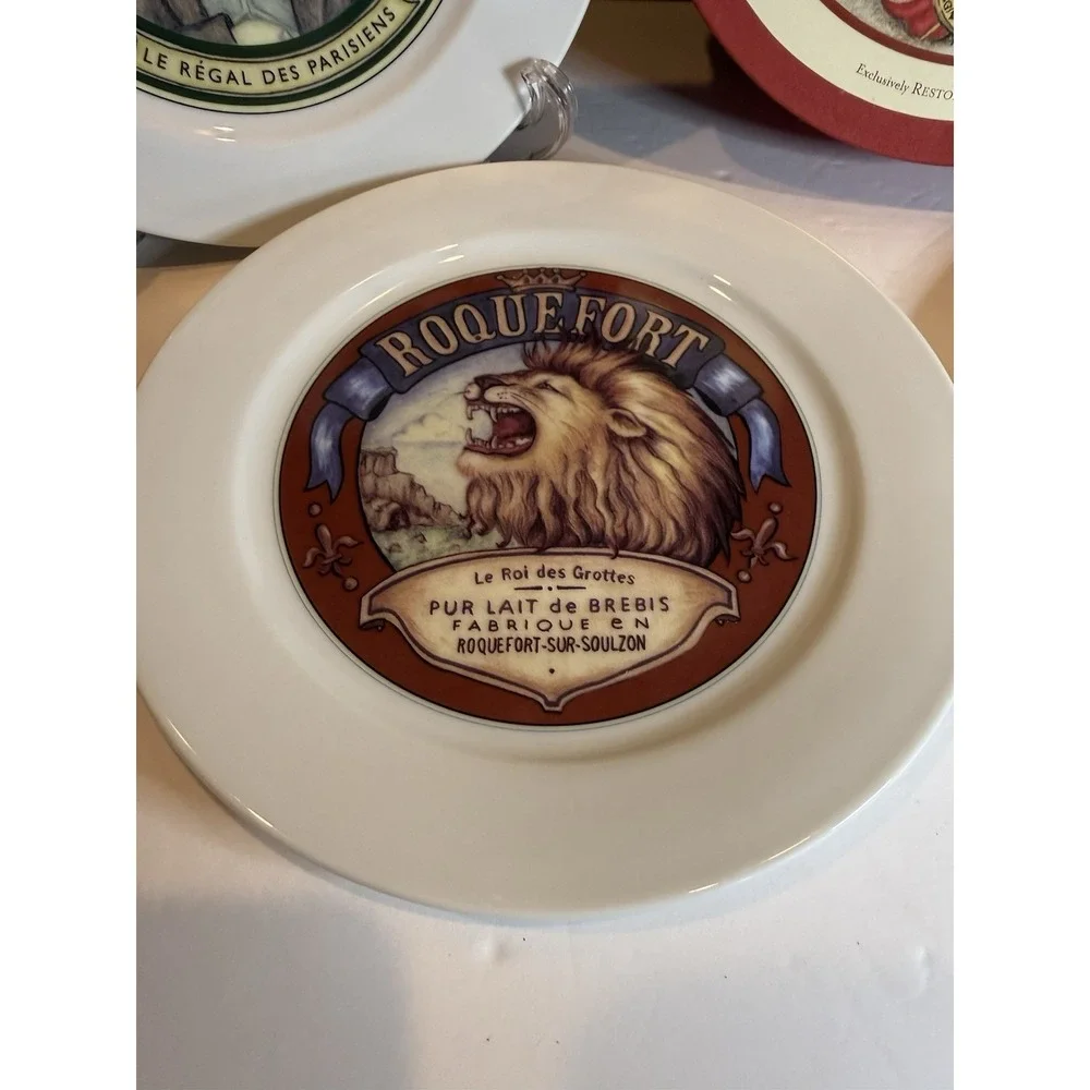 Restoration Hardware Classic French Cheese Plates Set of 4 w/ Box 8